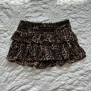 Leopard Print Mini Skirt
